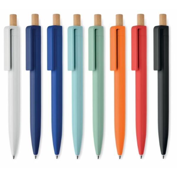 Benzo balpen gerecycled abs bamboe drukker blauwe inkt