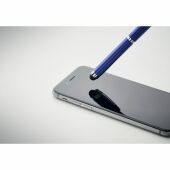 Florina stylus touch balpen gerecycled aluminium - blauw