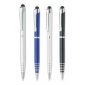 Florina stylus touch balpen gerecycled aluminium - zwart