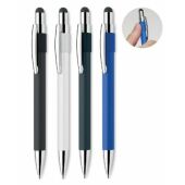 Edd touch balpen met anti-stress spinner gerecycled aluminium - Zwart