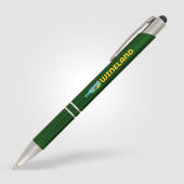 Sandy aluminium luxe glanzende pen met stylus