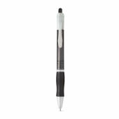 Slim frosted balpen met grip blauwe inkt