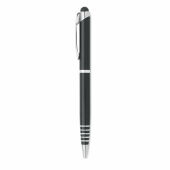 Florina stylus touch balpen gerecycled aluminium - zwart