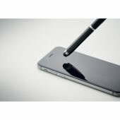 Florina stylus touch balpen gerecycled aluminium - zwart