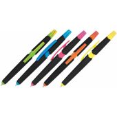 Blacko soft touch rubberized balpen met tekstmarker