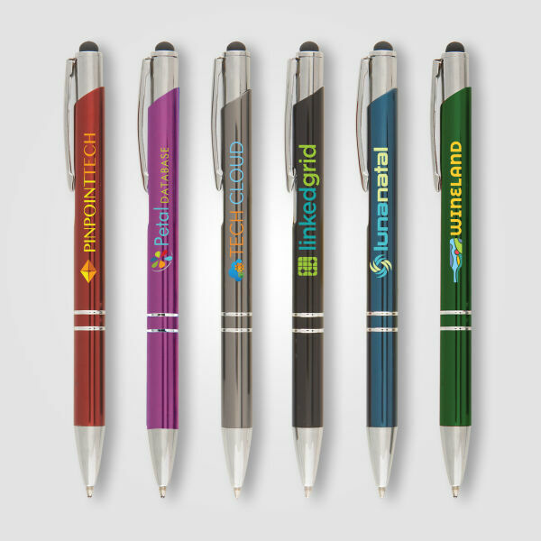 Sandy luxe aluminium balpen met stylus touch tip