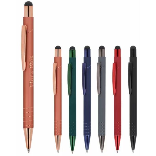 Venice Deluxe balpen met stylus en softtouch bedrukken of graveren Venice Deluxe balpen met stylus en softtouch bedrukken of graveren