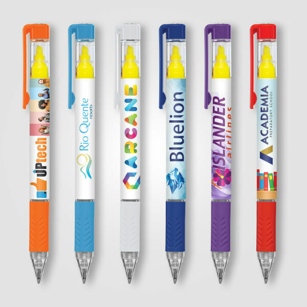 Svenn balpen met langhoudende gele markeerstift Svenn balpen met langhoudende gele markeerstift