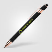 Prins softy roségouden balpen met stylus touch tip
