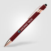 Prins softy roségouden balpen met stylus touch tip