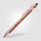 Prins softy roségouden balpen met stylus touch tip