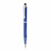 Florina stylus touch balpen gerecycled aluminium - blauw