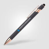 Prins softy roségouden balpen met stylus touch tip